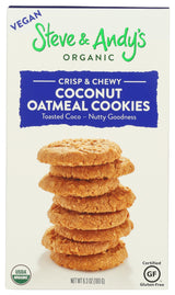 Steve & Andy'S, Cookies Oatmeal Coconut Organic, 6.3 Ounce