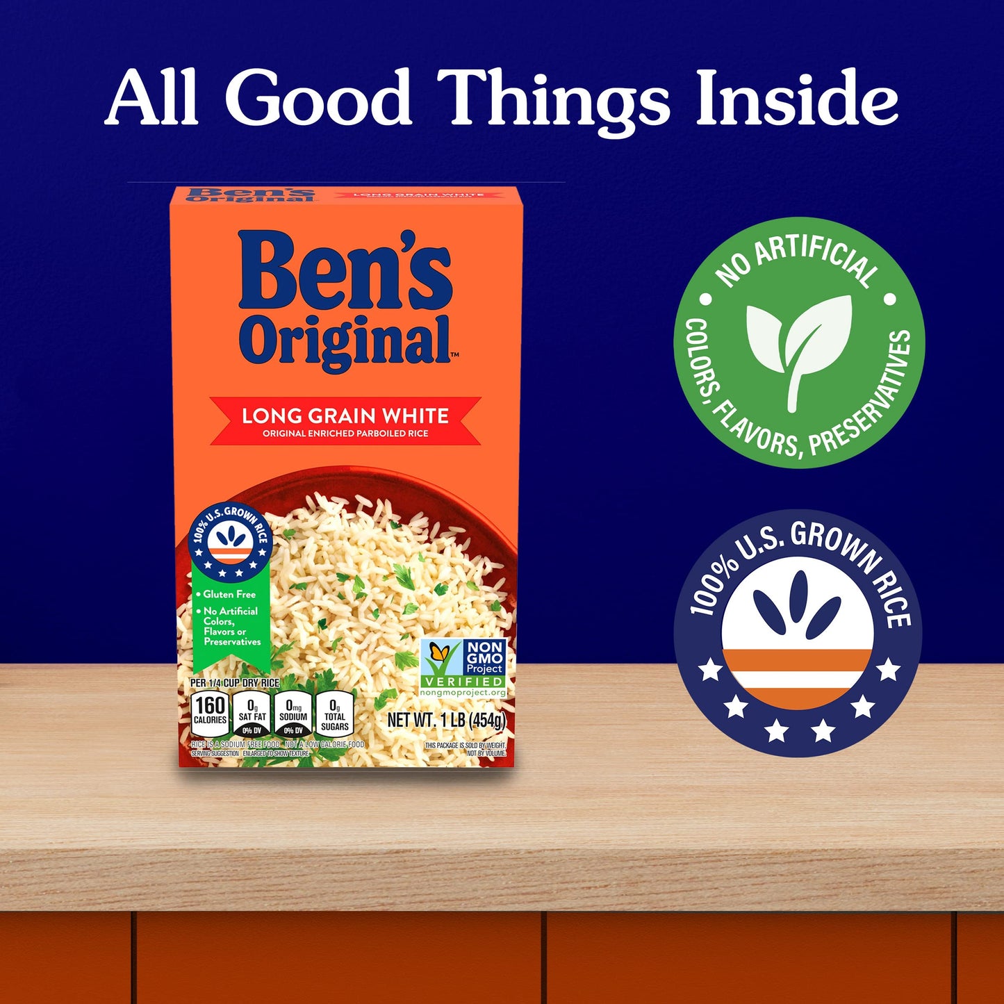 BEN'S ORIGINAL Converted Brand Enriched Long Grain White Rice, Parboiled Rice, 1 lb Box (Pack of 12)