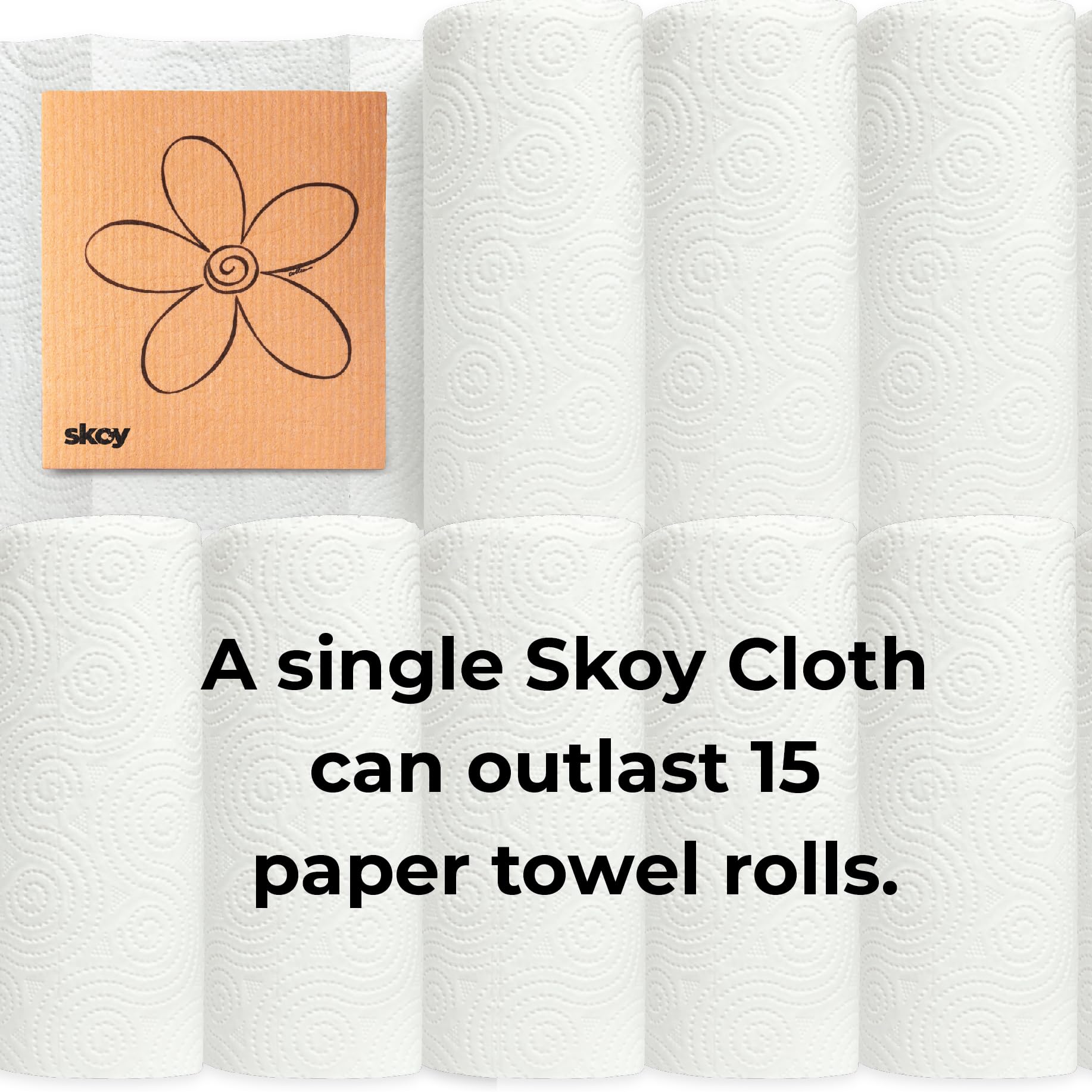 Skoy Cloth, 4-pack Versatile Swedish Dishcloths for Kitchen and Household Use, Reusable Cleaning Cloths, Planet-Friendly, Dishwasher and Dryer-Safe