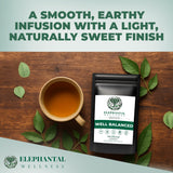 Elephantal Wellness Premium Well Balanced Herbal Tea | Healthy Cortisol, Adaptogenic Stress Energy Support with Ashwagandha, Goji, Reishi, Holy Basil