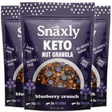Snaxly - Keto Blueberry Crunch Nut Granola Breakfast Cereal - 3g Net Carbs - Gluten & Grain Free - Low Carb Snacks & Food - No Added Sugar - Healthy