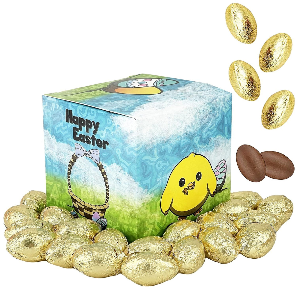 30 Pounds The Dreidel Company Easter Chocolate Golden Eggs - Gold Foil Wrapped Belgian Milk Chocolate Easter Eggs, Kosher Certified Dairy Party