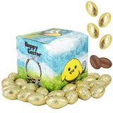 2 Pounds The Dreidel Company Easter Chocolate Golden Eggs - Gold Foil Wrapped Belgian Milk Chocolate Easter Eggs, Kosher Certified Dairy Party Fillers