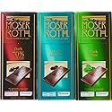 German Dark Chocolate Bundle of 3 Varieties. Moser Roth Dark Sea Salt, 70% Cocoa and Dark Mint Pack of 3. Low Sugar Gourmet Candy Bars. Good for the