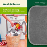 TOWELCYCLE Reusable Paper Towels (24 Pack) - 100% Cotton Hand Towels for Kitchen - Zero Waste Cleaning Cloths - Washable Paper Towels - Reusable