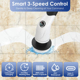 Cordless Electric Spin Scrubber, IPX7 Waterproof Rechargeable Power Cleaning Brush with 4000mAh Battery, 210min Runtime, 7 Brush Heads, 3 Adjustable