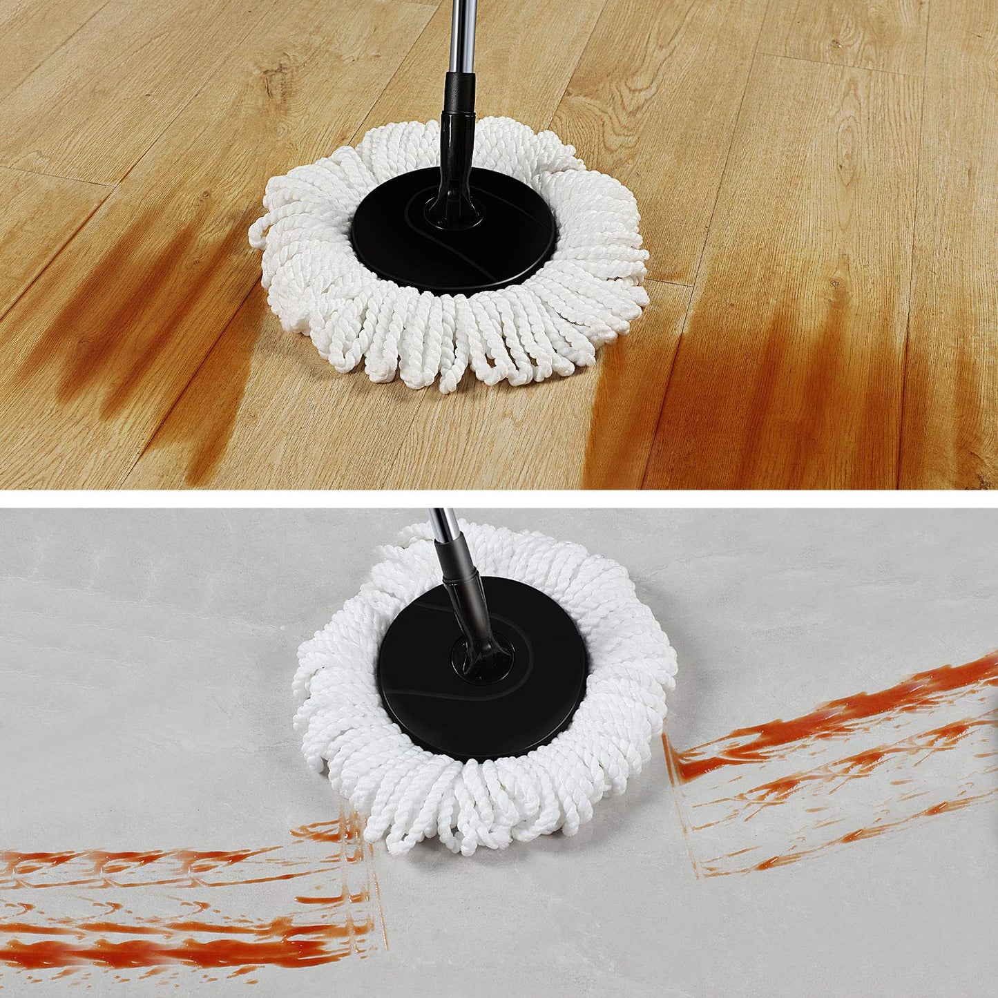3 Pack Mop Replacement Heads for CLEANHOME Spin Mop, Microfiber Spin Mop Refills Round Shape