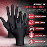 SAS Safety SAS - 66583 - 120 PACK Derma-Tuff Powder Free Nitrile Disposable Gloves, 6 Mil, 2XL 120 Ct, Latex Free, Black
