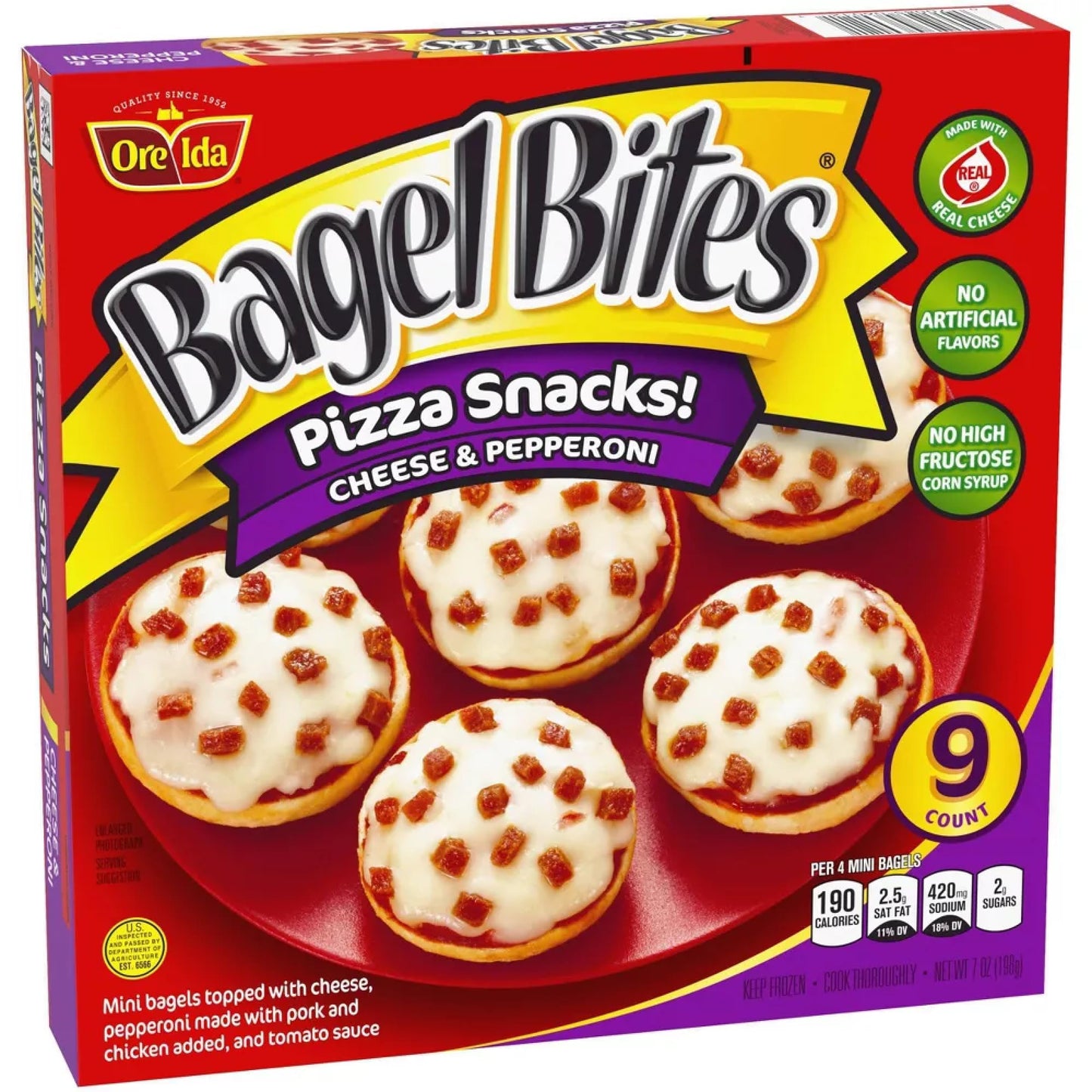 Salutem Vita - Mini Pizza Bagel Snacks with Cheese & Pepperoni, Gift Set:, 7 oz - Pack of 8