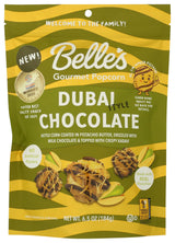 Belle’s Gourmet Popcorn, Dubai Chocolate Flavor, Sweet & Tart Kettle Popcorn, Non-GMO, Kosher Dairy, Bag of 6.5 oz