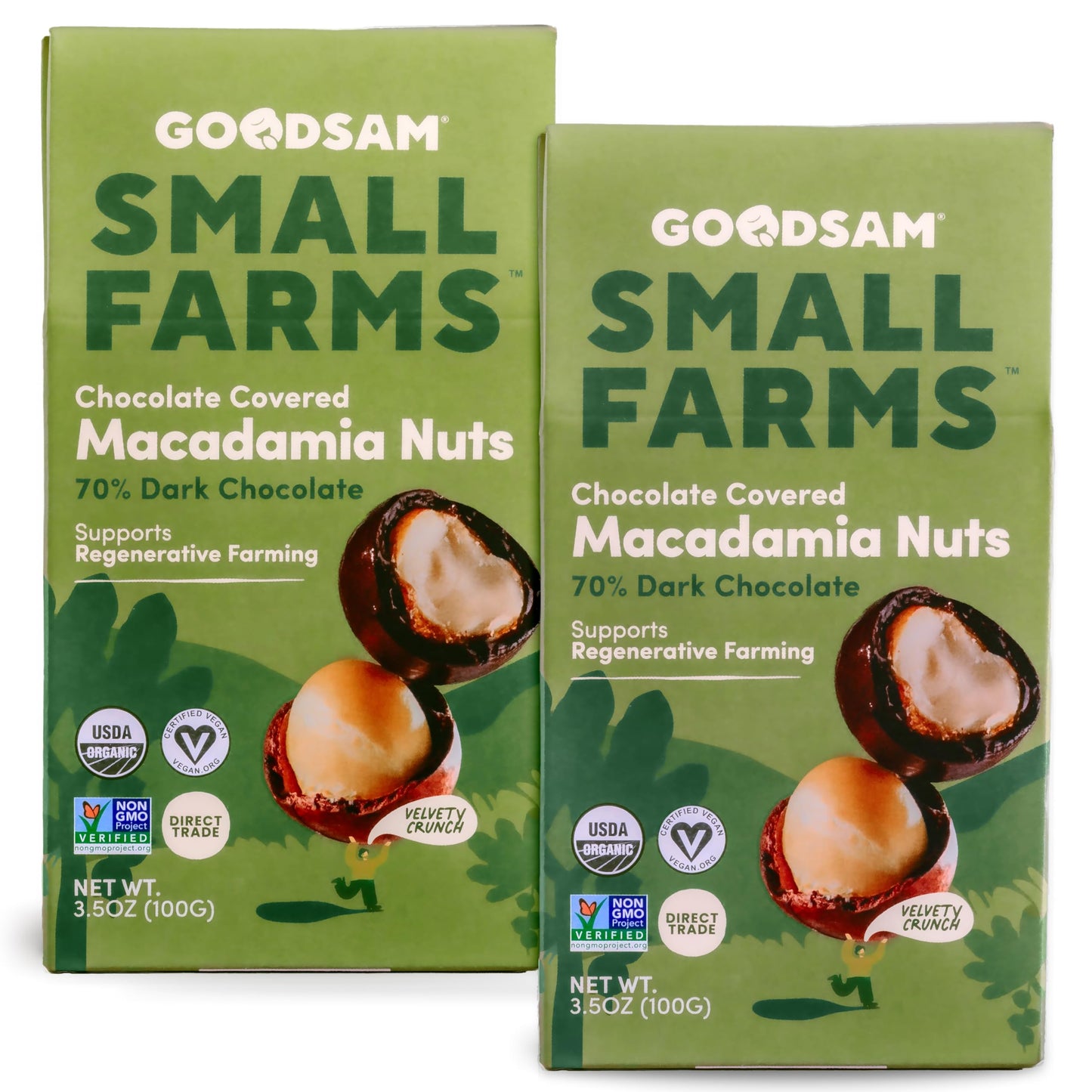 GoodSAM Organic Chocolate Covered Macadamia (Pack of 2) - No Sugar Added, Non GMO, Vegan, Regenerative Farming, Direct Trade