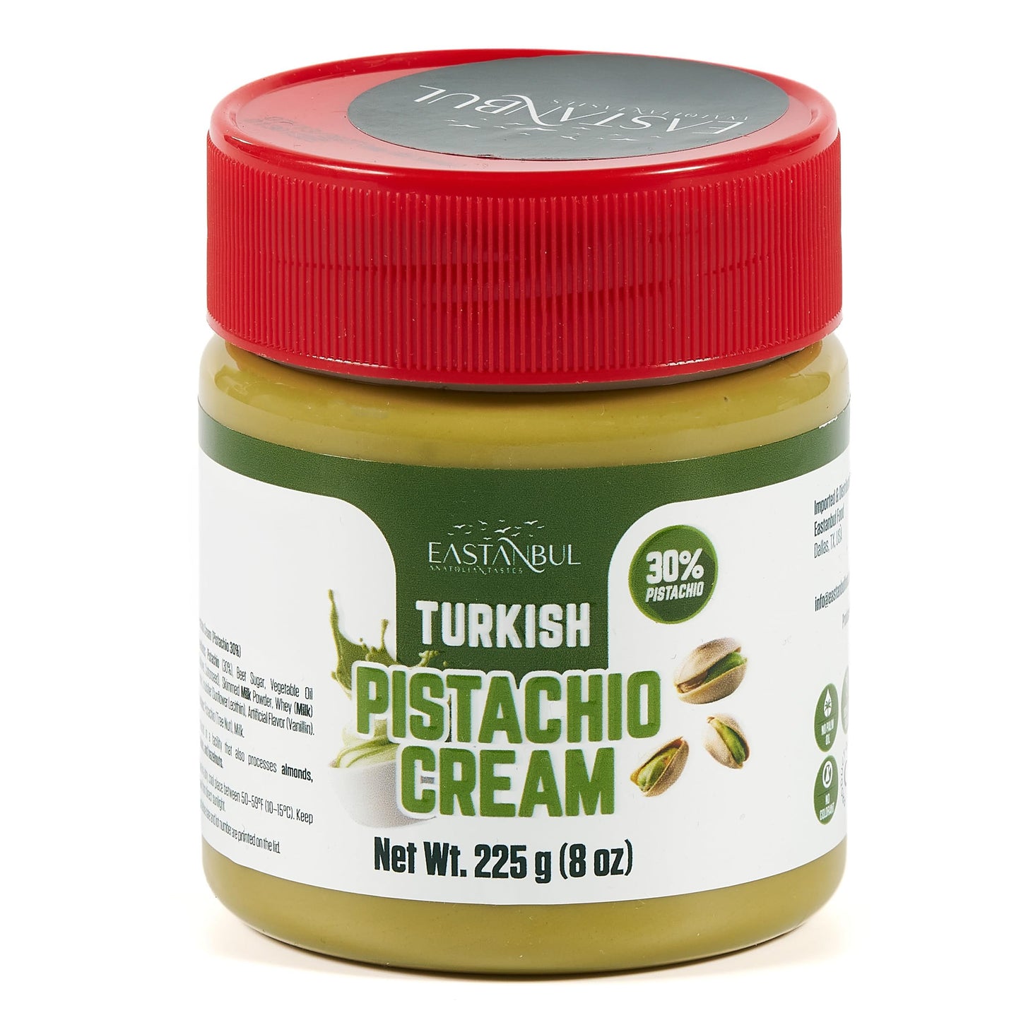 Eastanbul Pistachio Cream, 8oz, Pistachio Butter, Turkish Cream Spread for Dubai Chocolate Bar Kit, Perfect Paste for Dubai Chocolate Bar, Luxurious