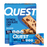 Quest Nutrition Oatmeal Chocolate Chip Protein Bars, 20g Protein, 1g Sugar, 5g Net Carb, Gluten Free, Keto Friendly, 4 Count
