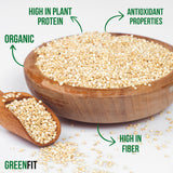 Greenfit Royal Organic White Quinoa | Non-GMO, Gluten-Free, Vegan, and Organic | Complete Protein, High Fiber, Low-Calorie White Quinoa | (10 Pound - Pack of 1)