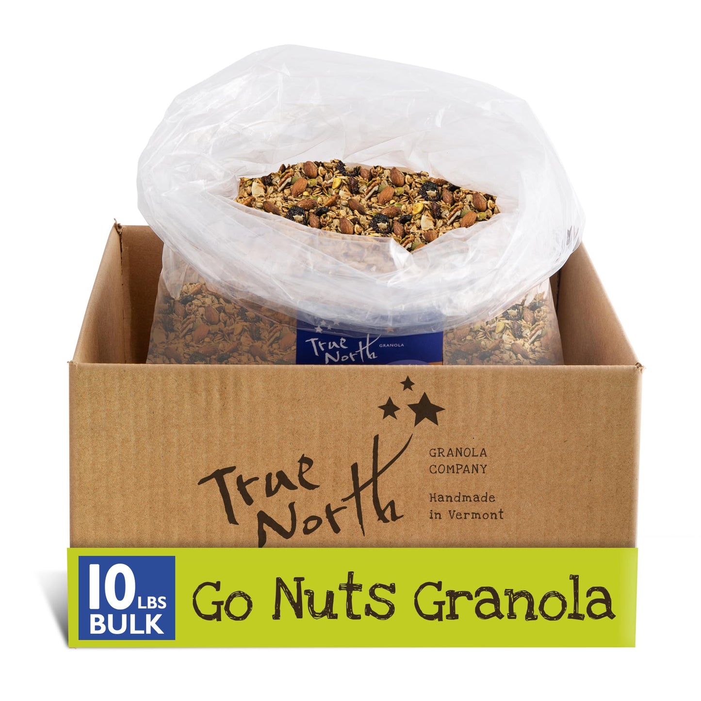 True North Granola - Go Nuts Granola with Dried Cranberries, Almonds, Coconut, Pecans and Pistachios, All Natural and Non-GMO, Bulk Bag, 10 lb.