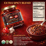 Garlic Gold Organic Extra Spicy Crunchy Chili Crisp | Olive Oil Infused with Garlic & Chili | USDA Organic, Gluten-Free, Keto-Friendly (6.4 oz)