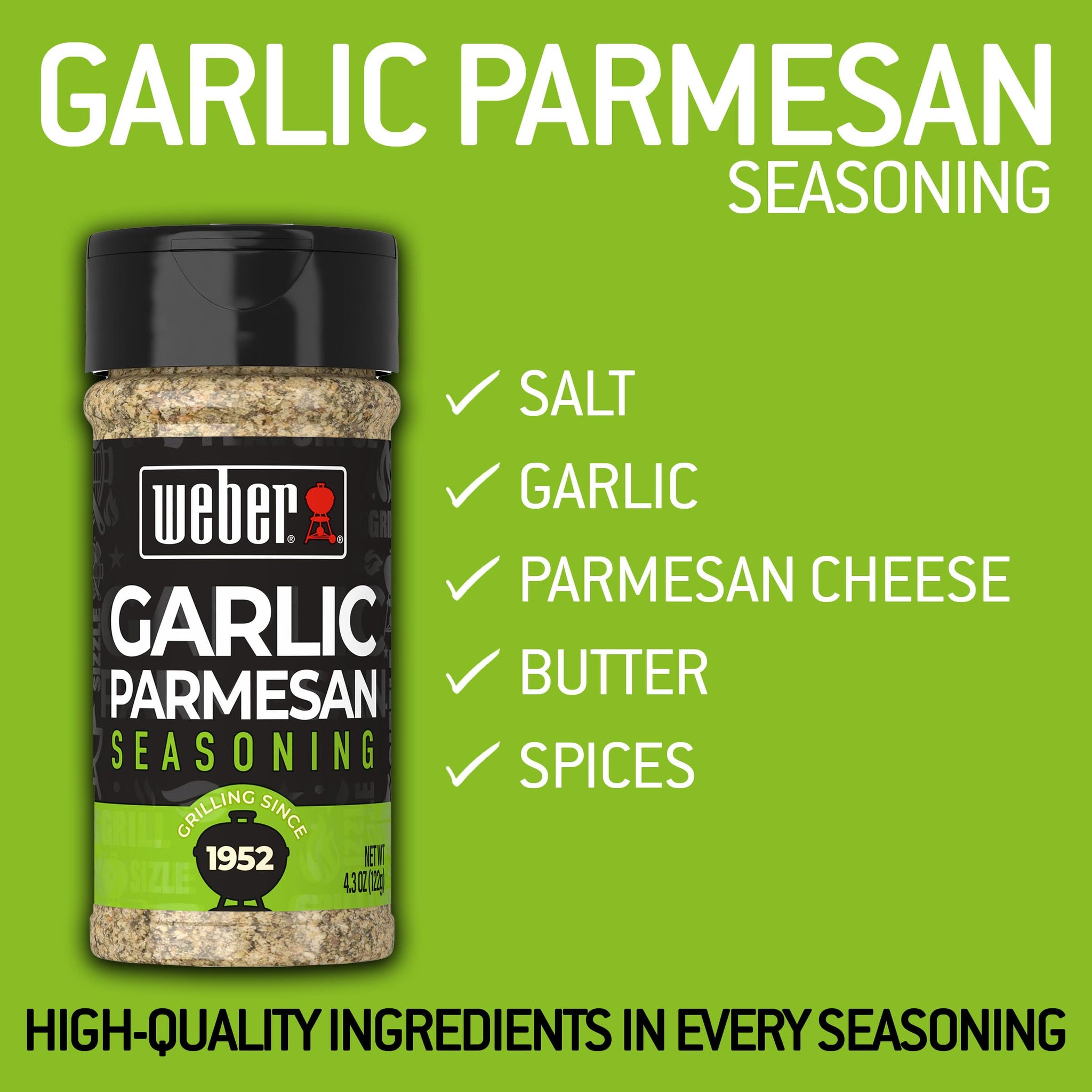 Weber Garlic Parmesan Seasoning, 4.3 oz