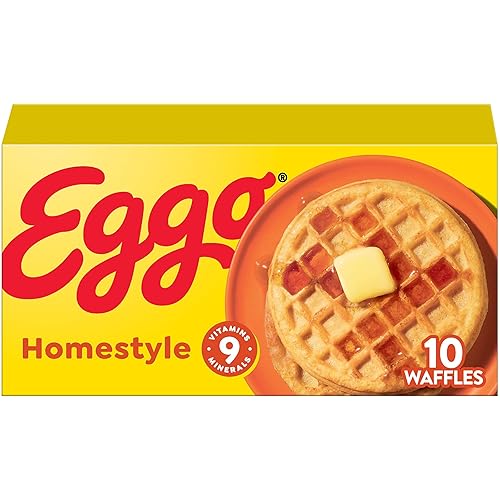 Eggo Homestyle Waffles, Breakfast Food, Frozen Breakfast, 10 Waffles (Frozen)