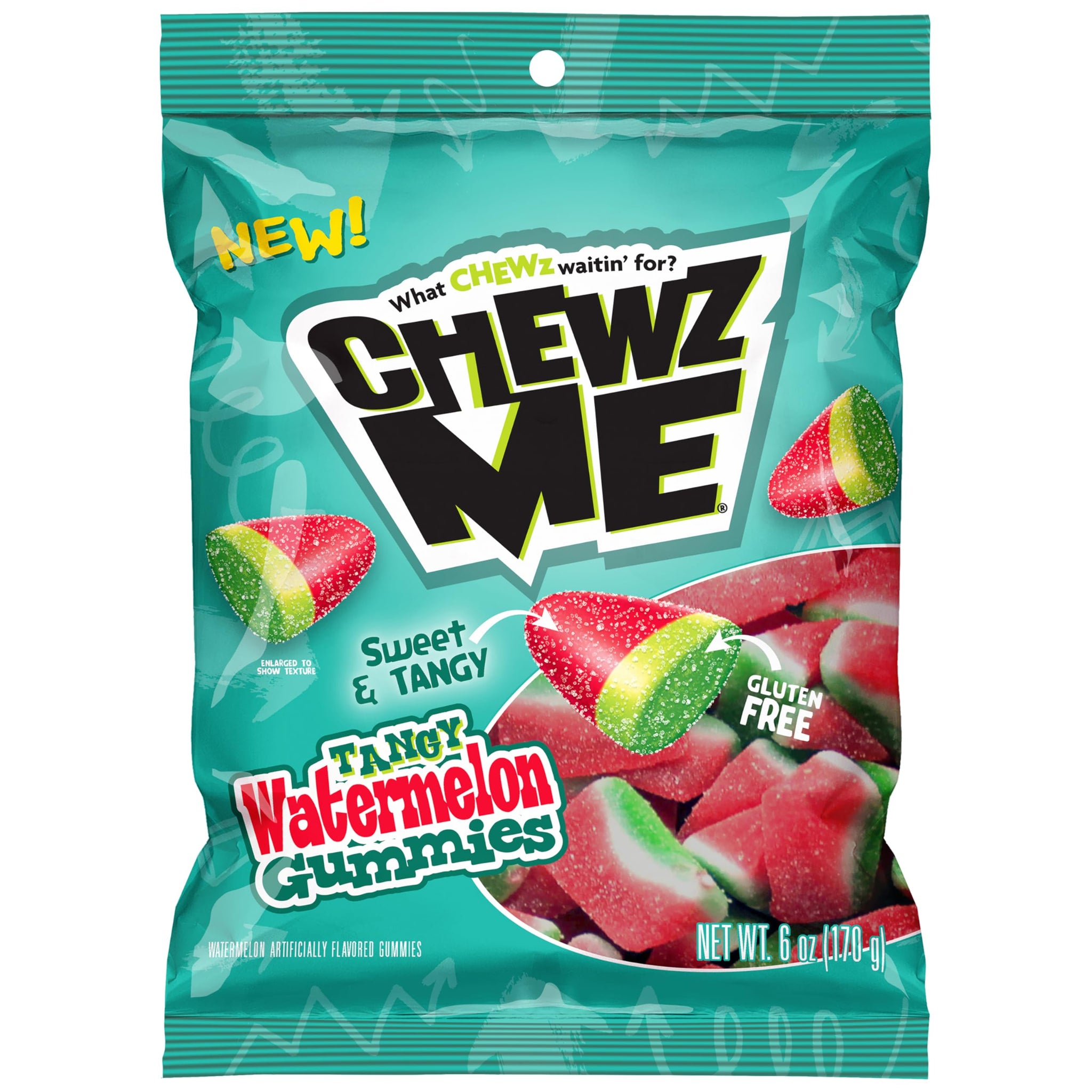 Colombina ChewzMe Watermelon Gummies, Sour Gummy Candy, 6 oz (Pack of 1)