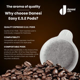 Danesi Caffe Italian ESE Coffee Pods - Medium Roast Easy Serve Espresso Pods for Espresso Machines for Home and Office - Made from Premium Italian