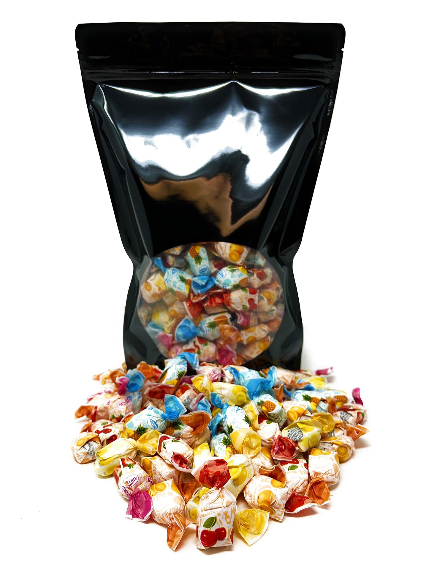 Fruit Filled Hard Candies - 3 lbs - Strawberry, Cherry, Pineapple, Orange and Lemon Flavored Bon Bons Filled with Real Fruit Pulp Bulk American
