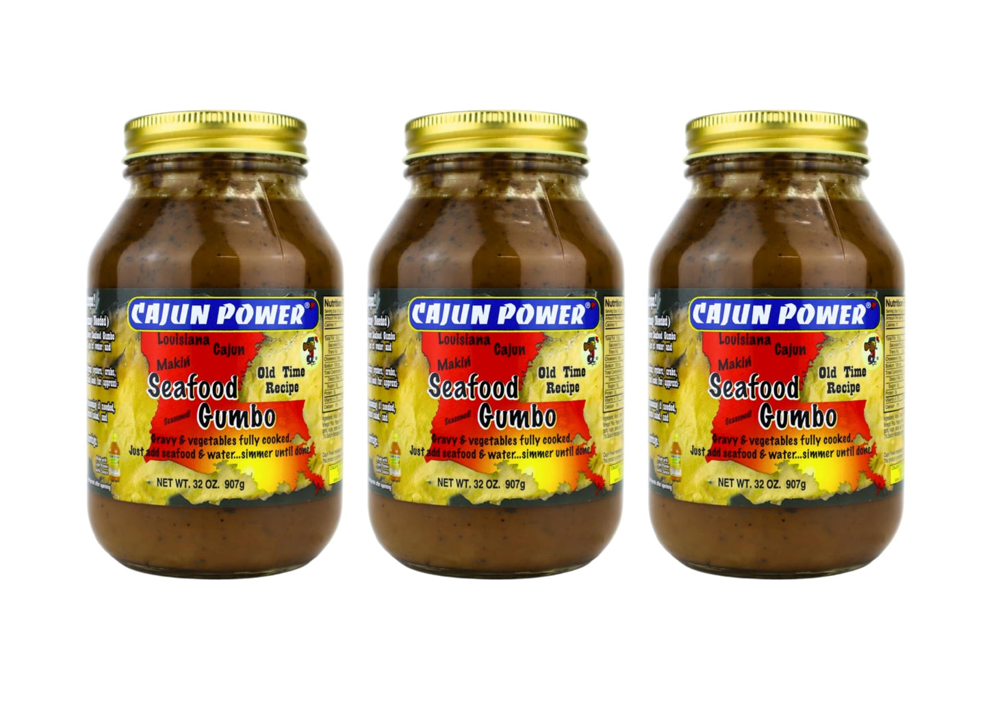 Cajun Power Makin' Seafood Gumbo 32 oz (Pack of 3)