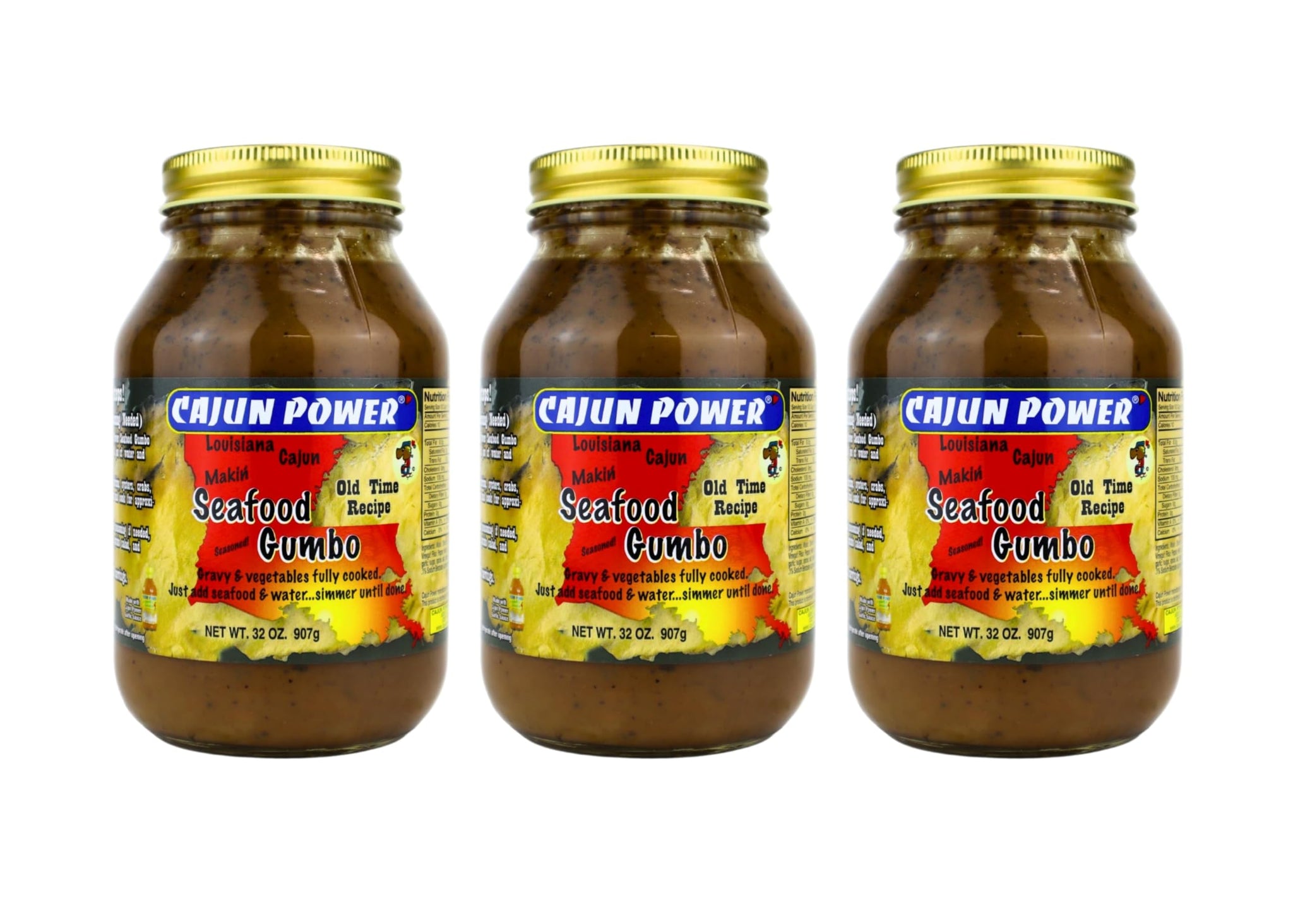 Cajun Power Makin' Seafood Gumbo 32 oz (Pack of 3)