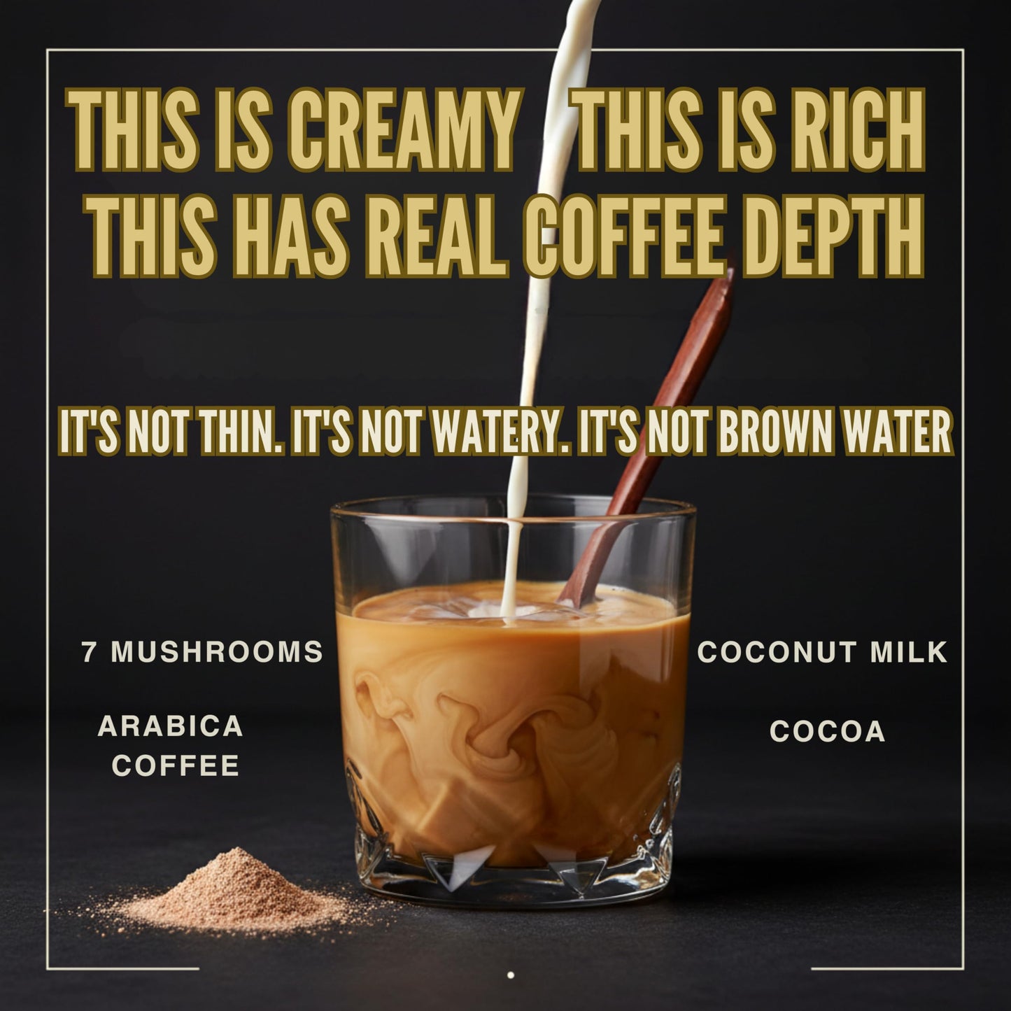 Eluna Mushroom Coffee - 7 Mushroom Blend with L-Theanine - Smooth, Creamy Taste, Calm Energy - Low Caffeine - 30 Servings