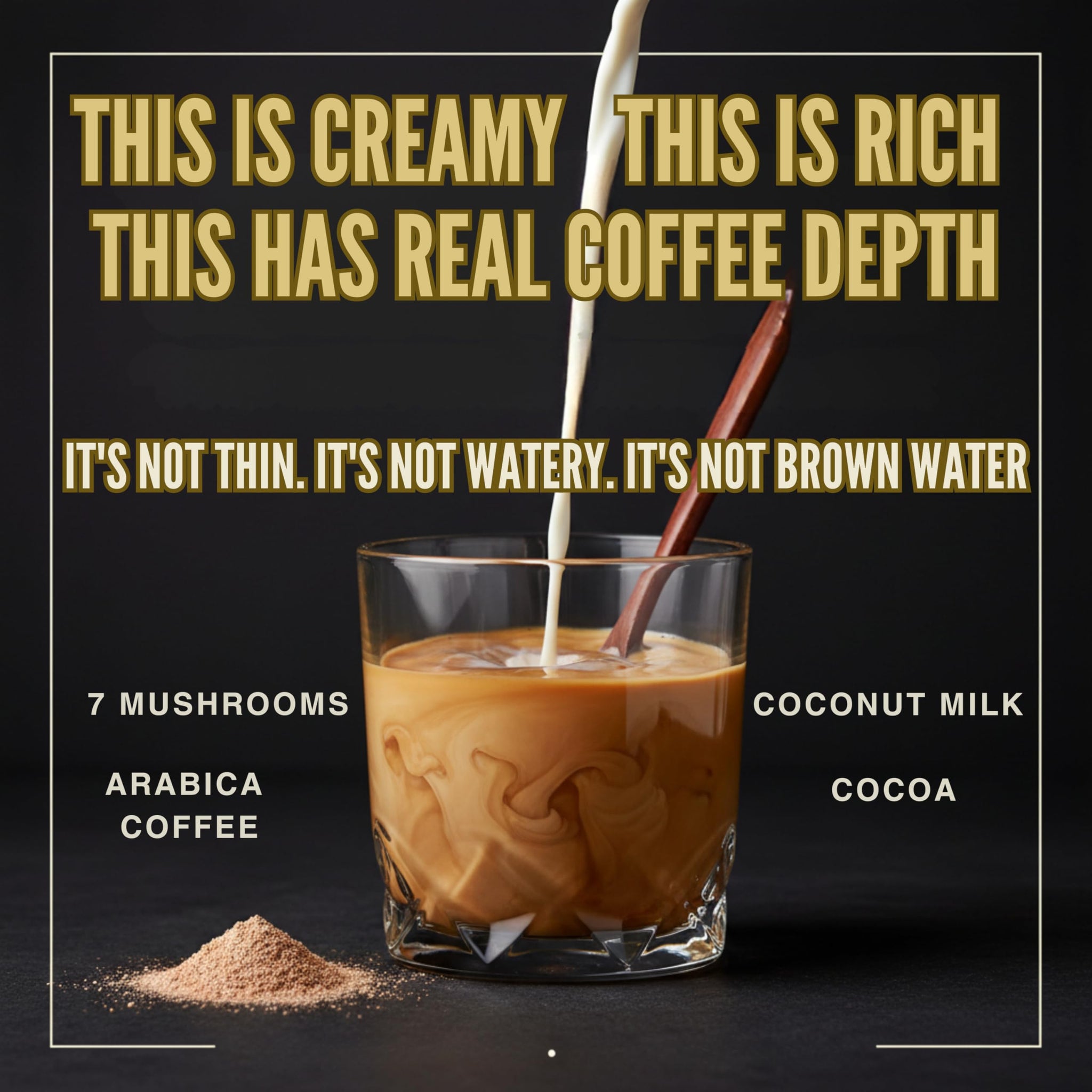 Eluna Mushroom Coffee - 7 Mushroom Blend with L-Theanine - Smooth, Creamy Taste, Calm Energy - Low Caffeine - 30 Servings