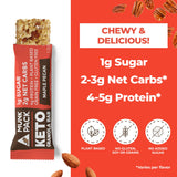 Munk Pack Keto Maple Pecan Granola Bars, 1g Sugar, 2g net Carbs, Keto Snacks, Plant Based Gluten, Grain & Soy Free No Sugar Added (1 Pack with 4 bars)