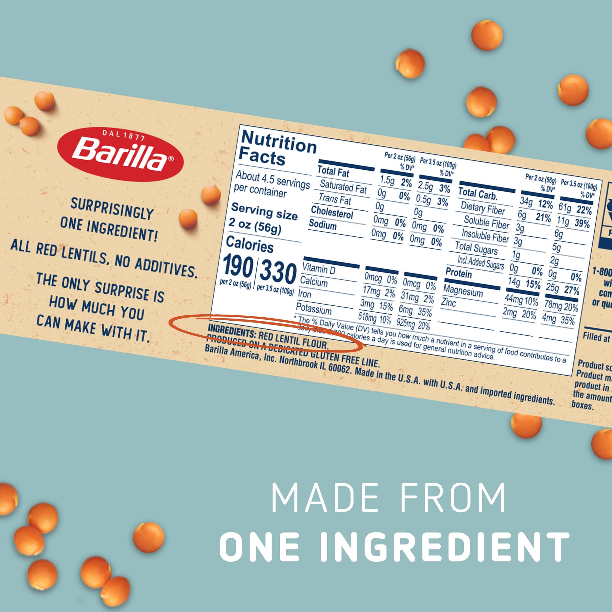 Barilla Red Lentil Spaghetti & Penne Pasta Variety Pack, 8.8 oz (Pack of 6) - Gluten Free, Non GMO & Kosher - Plant Based Protein