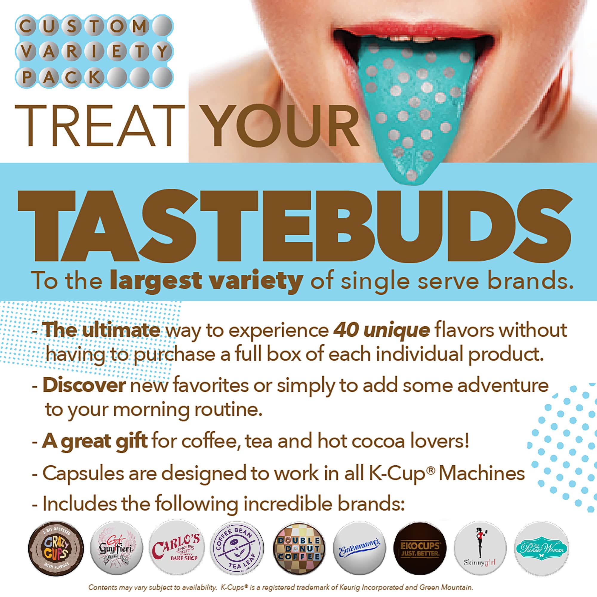 Crazy Cups Custom Variety Pack Coffee Pods | Dark Roast and Bold Flavors | Single Serve Cups for Keurig K-Cup Machines | Robust Assortment with No