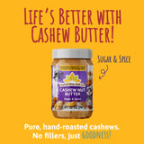 Sunshine Nut Company Gourmet Natural Cashew Butter, Sugar & Spice, 1 Pack, Vegan Spread with Hand-Roasted Mozambique Cashews, No Added Sugar, 13.6 oz