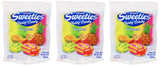 Bonart Sweeties Tropical Fruit Chews Pack of 3 - Chewy Melon and Pineapple Candy and Watermelon and Tropical Fruit with Creamy Filling - 7 Ounce Bags