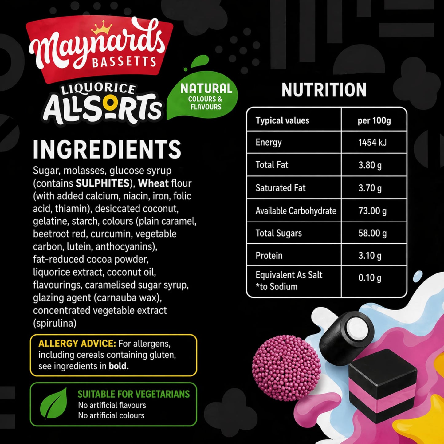 Bassett’s Allsorts Liquorice Sweets 130g (6 Pack)