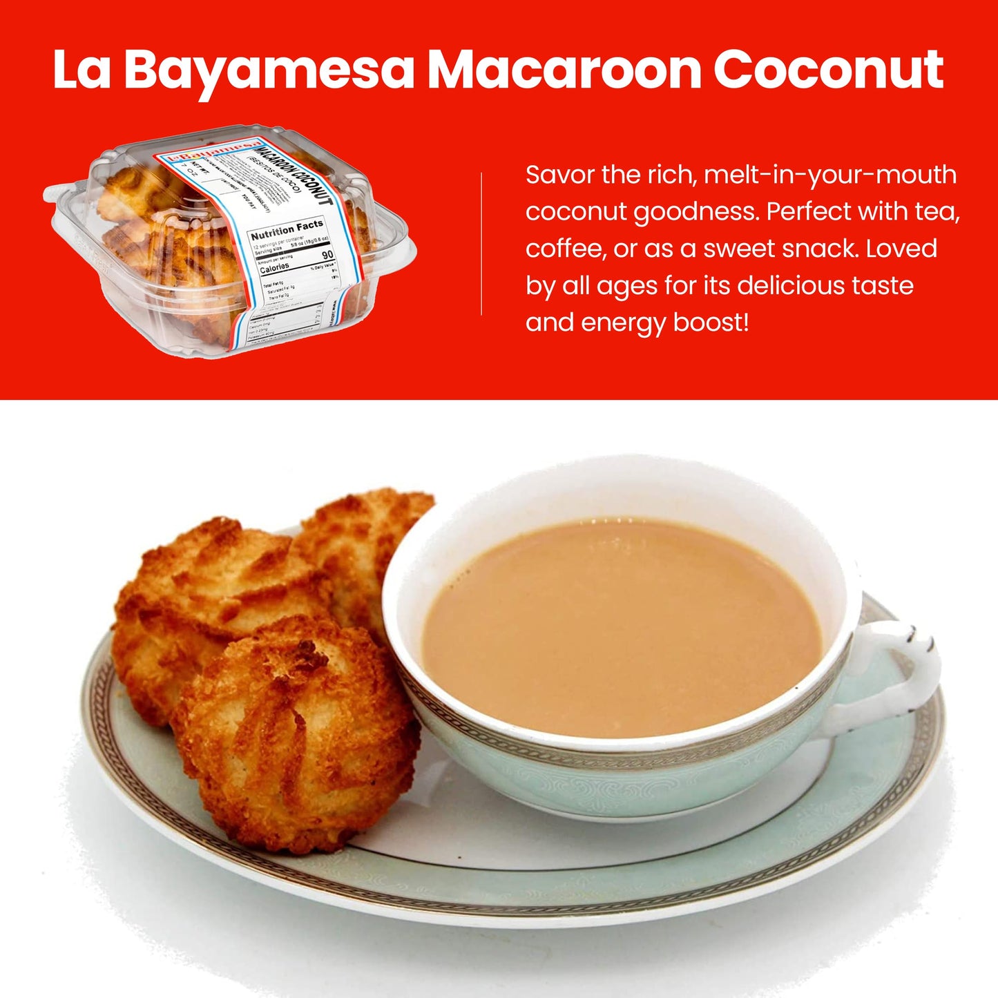 Macaroon Coconut - Premium Quality - Organic Macaroons - Delicious & Distinctive Coconut Yogurt Flavor - Yogurt Cookie - Tasty Dessert Treats (Pack