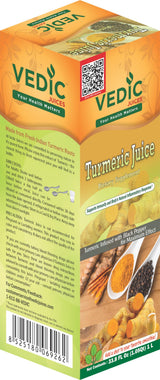 Vedic Juices Pure Turmeric Juice | Premium Quality Turmeric Liquid Extract Supplement | Digestion | 33.8 Fl Oz (Pack of 1)