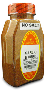 Marshalls Creek Kosher Spices, (st07), GARLIC AND HERB SEASONING NO SALT 11 oz