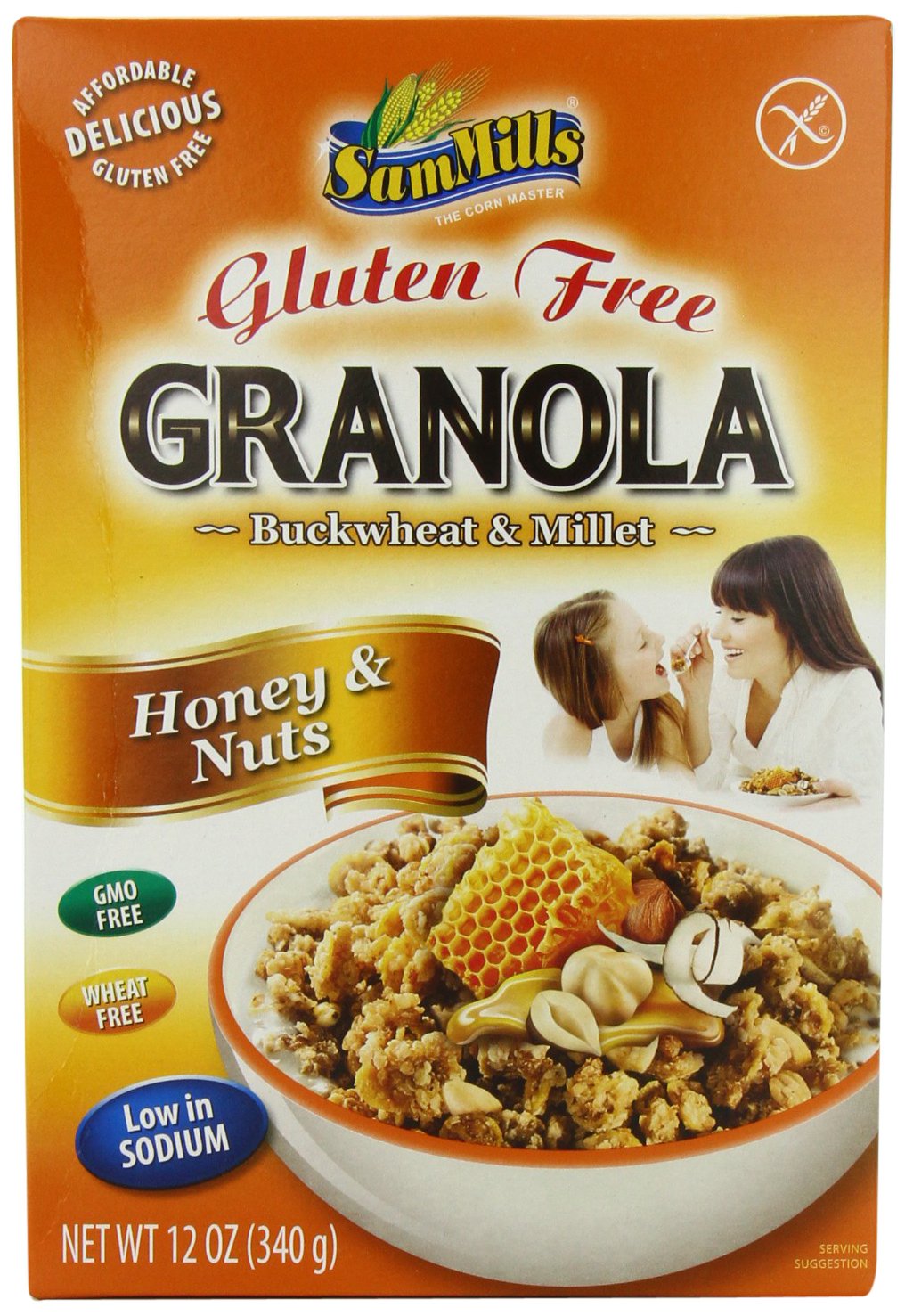 Sam Mills Gluten Free Honey and Nuts Granola, 12 Ounce