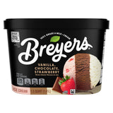 Breyers Original Ice Cream for a Delicious Frozen Treat Vanilla Chocolate Strawberry Made with 100% Grade A Milk and Cream, 48 Oz