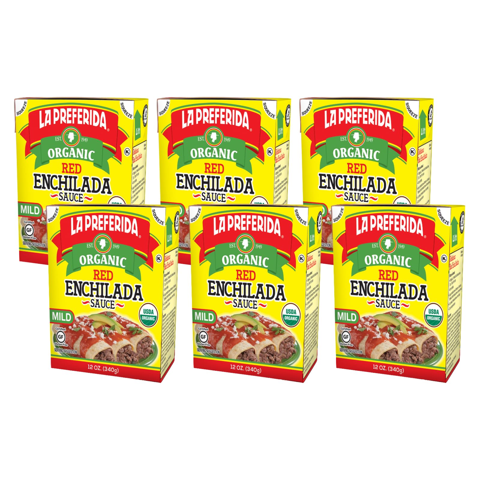 La Preferida Organic Red Enchilada Sauce, 12 Oz (Pack of 6)