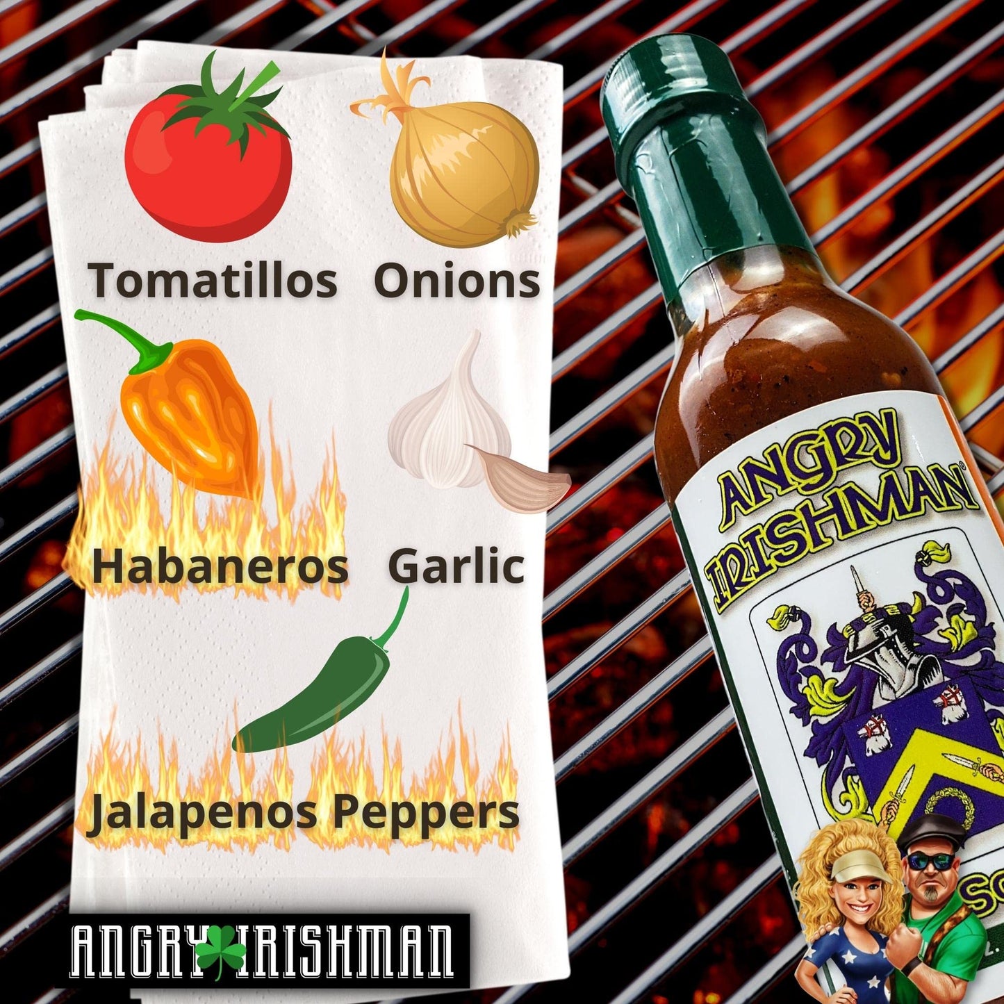 Original Habenero & Jalapeno Pepper Spicy Hot Sauce made with Fresh Tomato Juice, Onion and Garlic, Low in Sodium Great on Eggs, Chicken, Shrimp