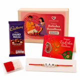 LoveNspire Personalized Name Bead Rakhi for Brother - Custom Bracelet Jewelry Gift with Greeting Card, Roli Chawal & Chocolates, Raksha Bandhan Gift