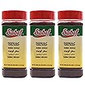 Sadaf Sumac spice ground - Pure sumac seasoning powder - Kosher - Persian spice - Medium Ground - 11 oz Bottle (Pack of 3)