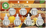 Air Wick Plug in Scented Oil Refill, 7ct, Pumpkin + Brown Sugar Mixed Pack, Fall Scent, Essential Oils, Air Freshener