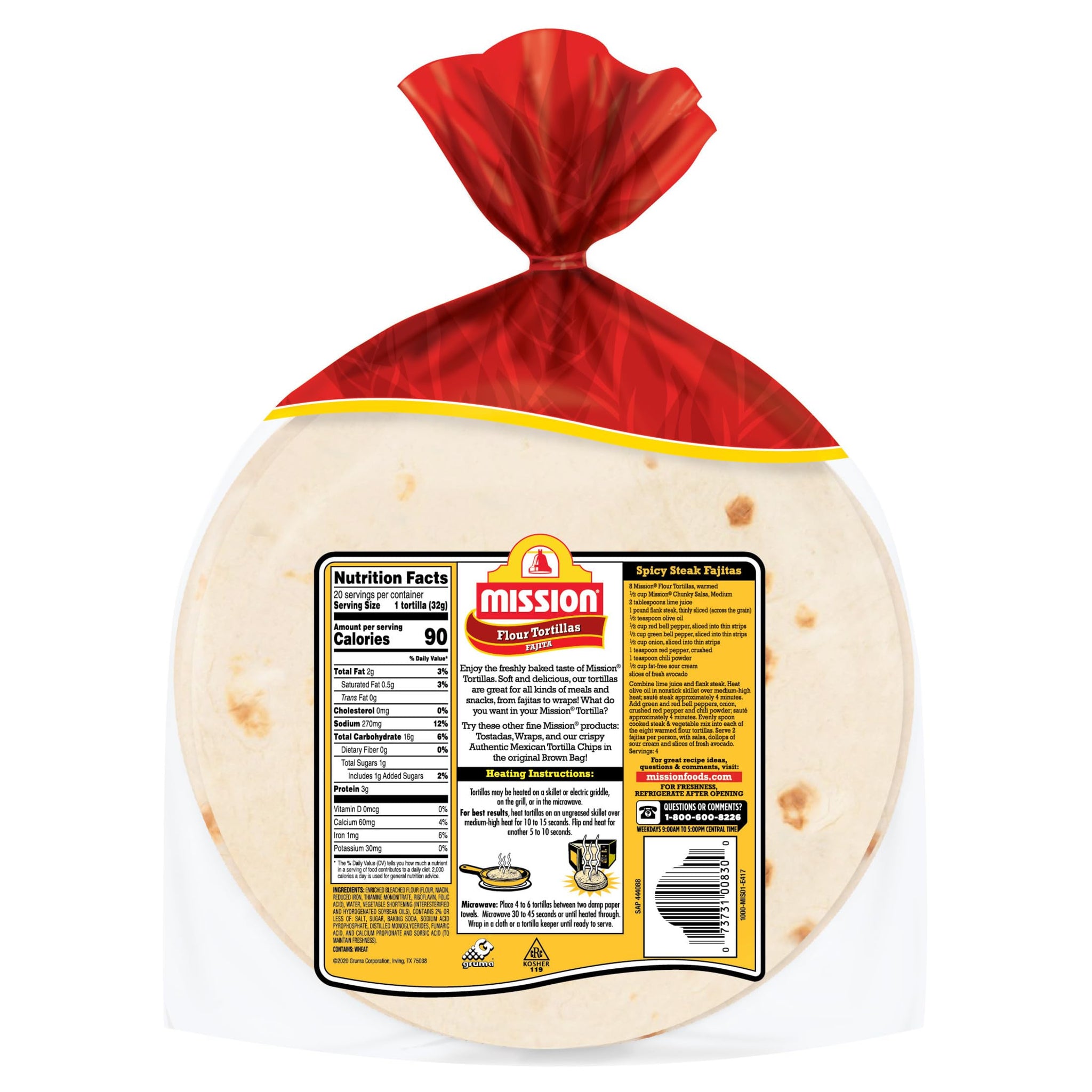 Mission Fajita Flour Tortillas, Small Size, 20 Count, Trans Fat Free