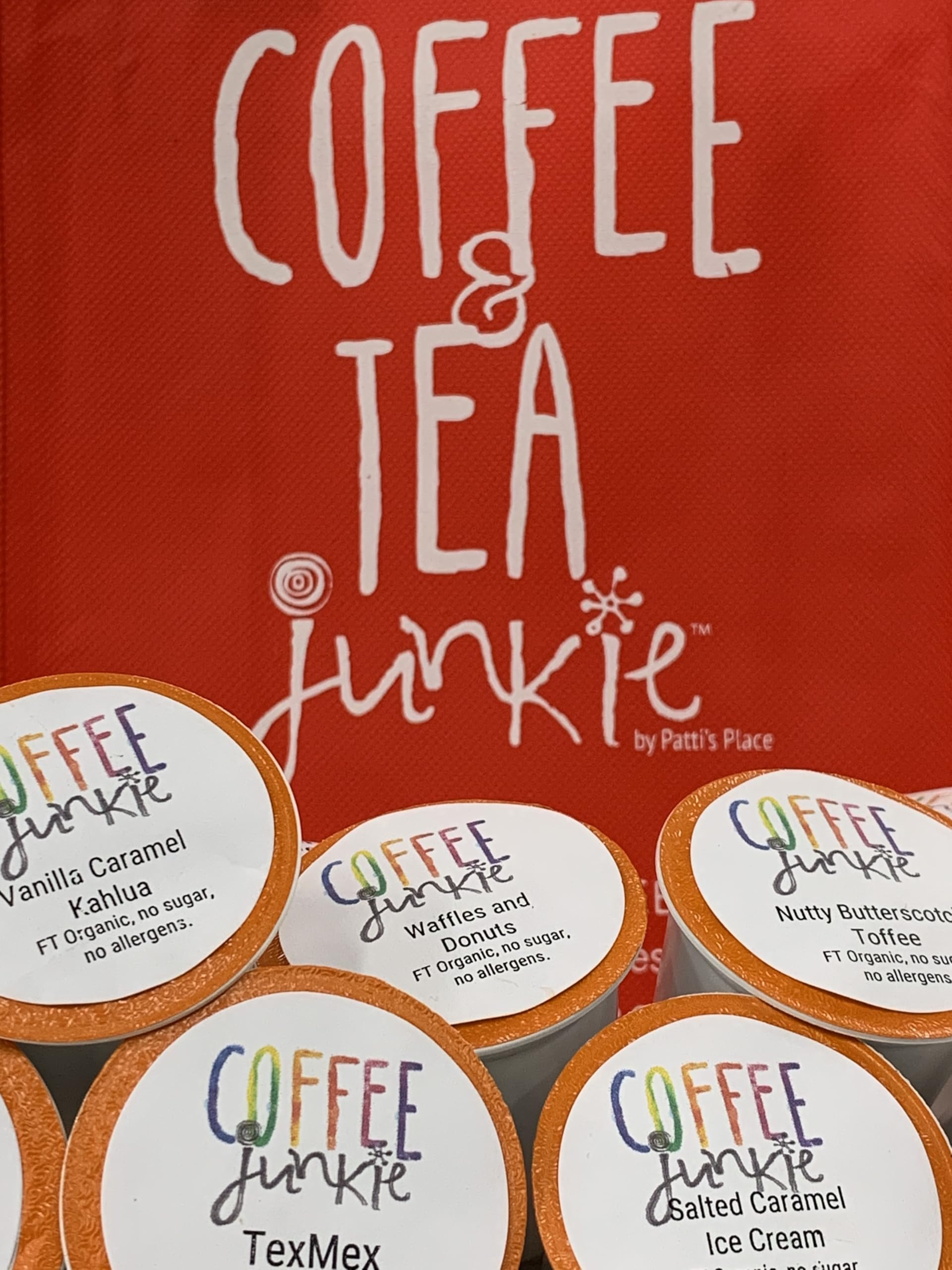 Coffee Junkie Organic Swiss Water Decaf Coffee Pods (Orange lids), 36 Cups + 1 Bonus, Single Serve, Seasonal Collection, Compatible with all 2.0