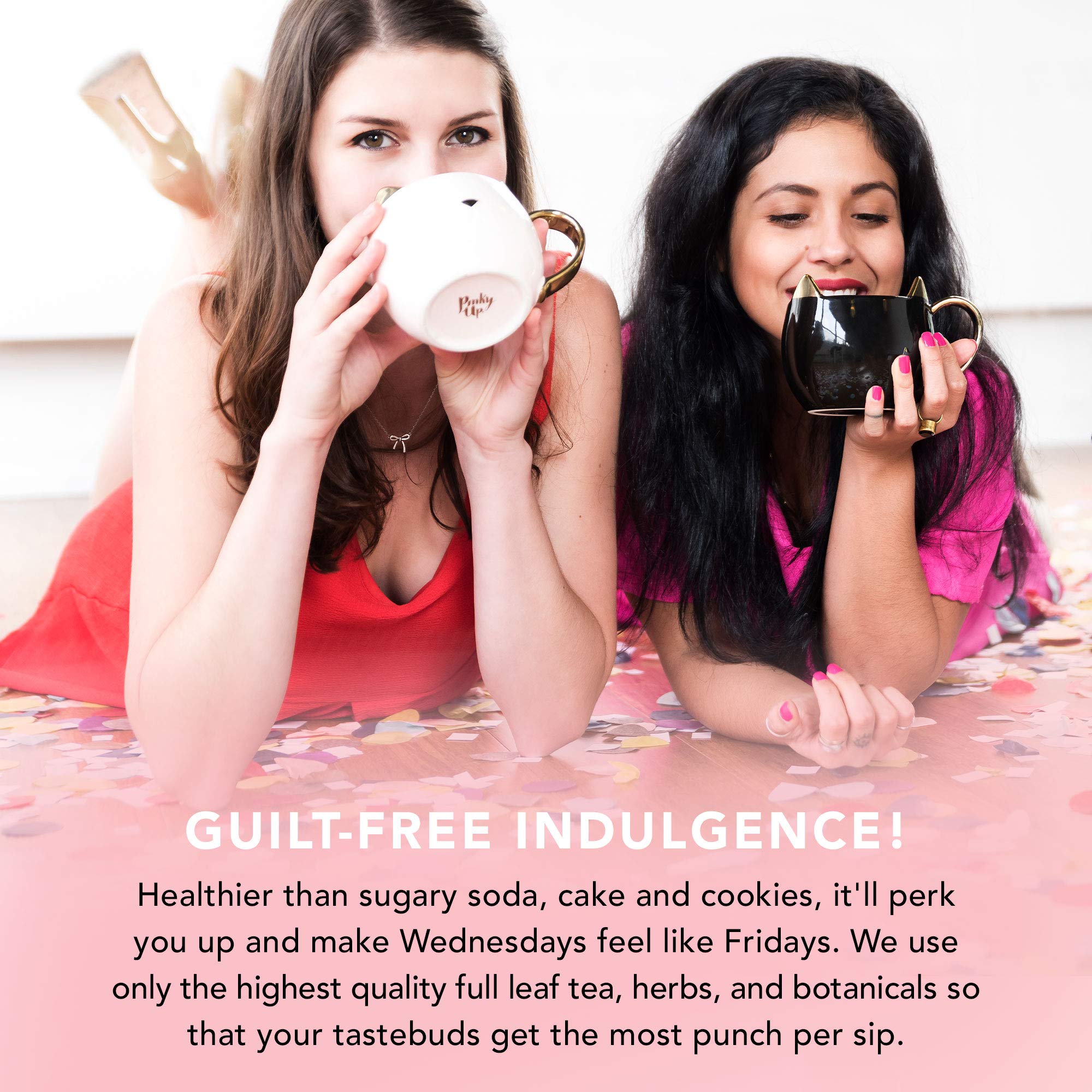 Pinky Up Organic Chai Latte Tea - Whole Leaf Organic Black Tea, 40-60mg Caffeine Per Serving, Naturally Calorie Free & Gluten Free Flavored Tea, 3 Oz