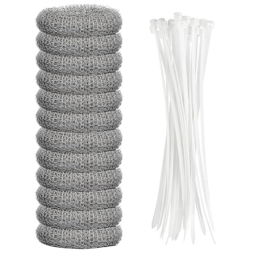 Lint Traps for Washing Machine Hose Stainless Steel Lint Snare Traps Laundry Mesh Washer Hose Filter 12 Pieces with 12 Pcs Cable Ties