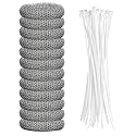 Lint Traps for Washing Machine Hose Stainless Steel Lint Snare Traps Laundry Mesh Washer Hose Filter 12 Pieces with 12 Pcs Cable Ties
